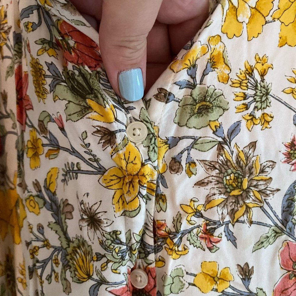 LOFT Floral Button Dress - Picture 3 of 7